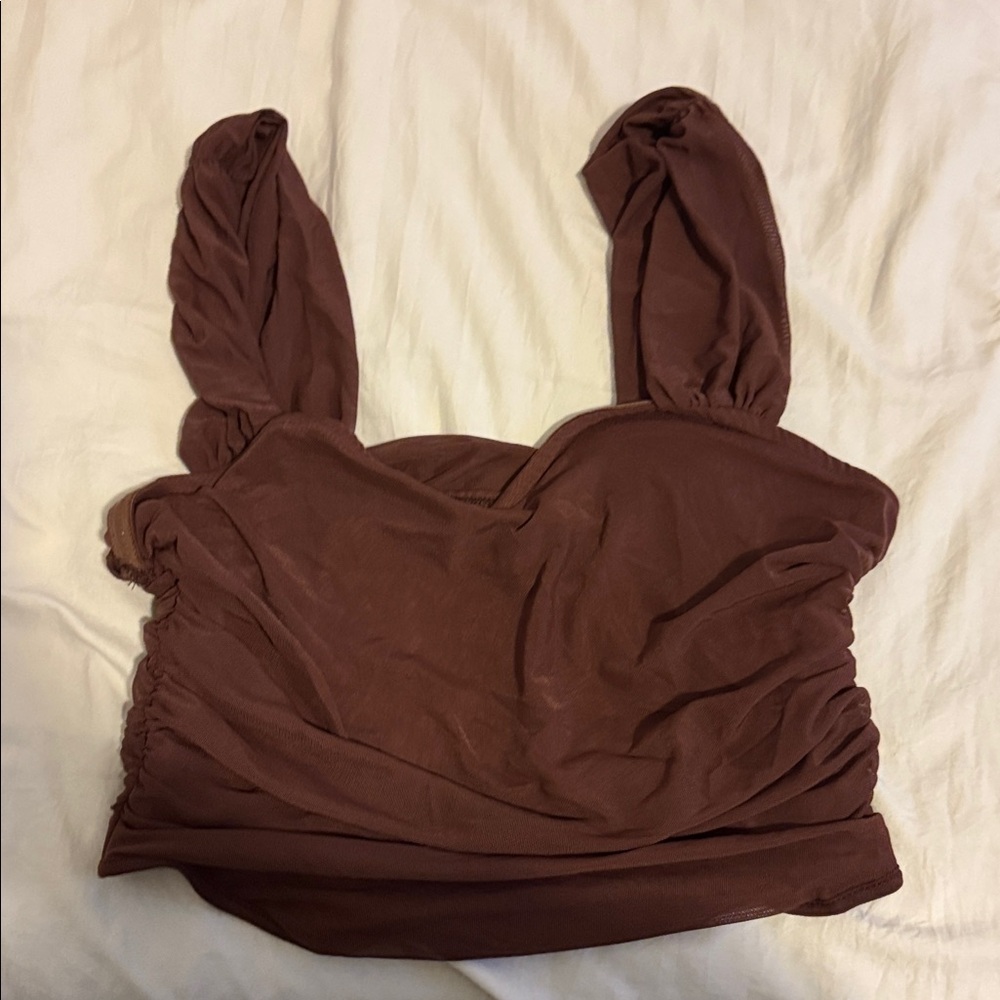 Women's Brown Sleeveless Top